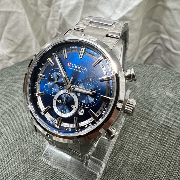 Fashion Jewelry Mens Business Watch Stainless Backing Silver Platted Loo… - Picture 8 of 9